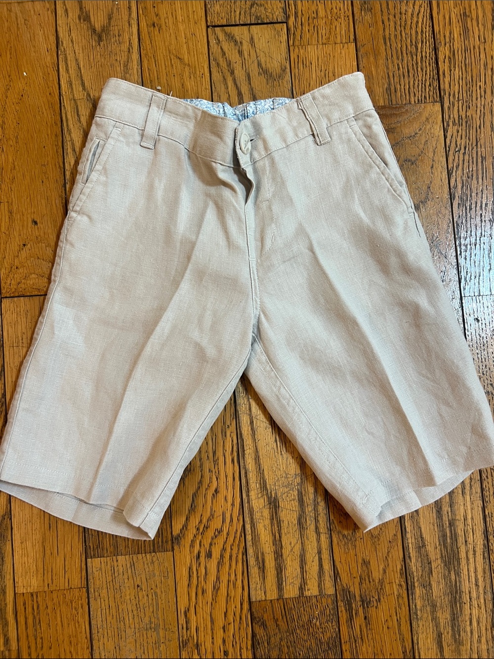 Monsoon Beige Flat-Front Kids Shorts